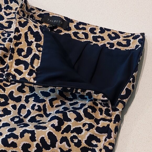 Talbots Leopard Print Lined Straight Mini Skirt Size 2 - Picture 5 of 11
